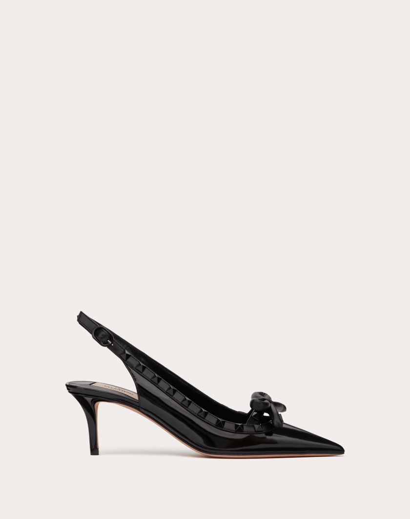 ROCKSTUD BOW SLINGBACK PUMP IN PATENT LEATHER WITH MATCHING STUDS 60MM - Image 6